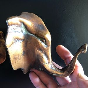 3 Brass heavy Elephant wall hanger’s